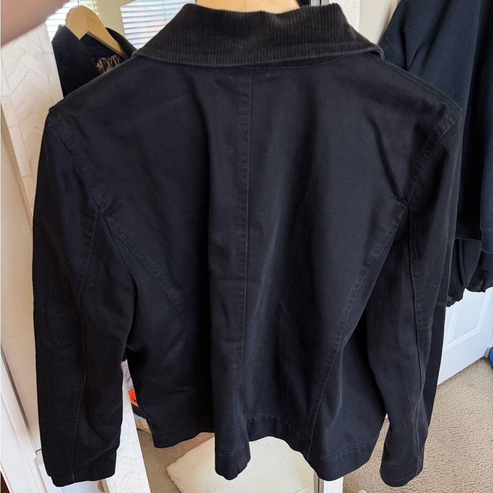 Ralph Lauren Vintage Black Jean Barn Jacket with Corduroy Collar - Picture 3 of 7